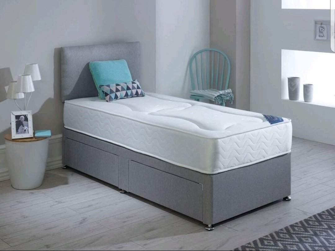 bedroom with a Dura Beds Roma divan bed and orthopaedic mattress