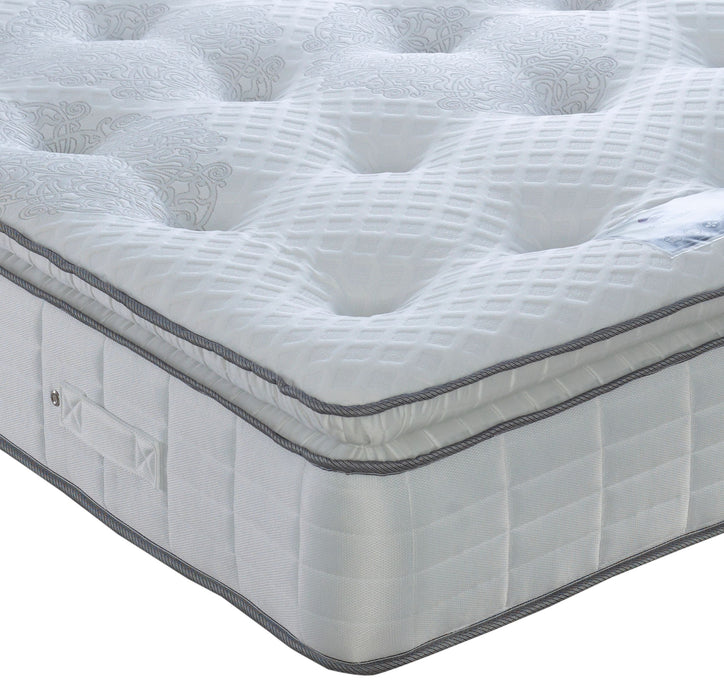corner of Caliari pocket sprung, pillow top mattress