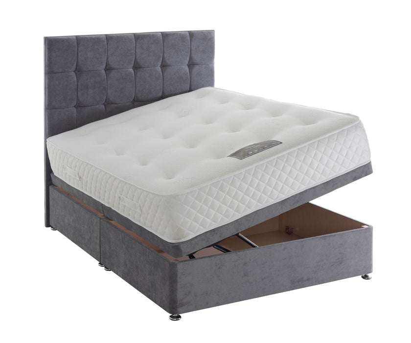 Full side open ottoman bed base with mattress
