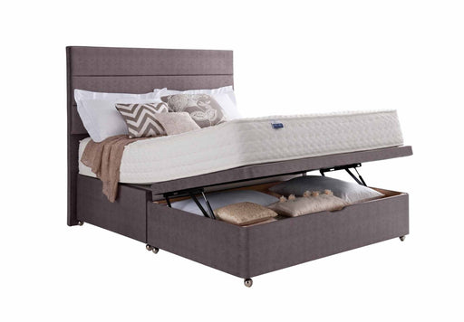 Half ottoman bed with mattress and pillows
